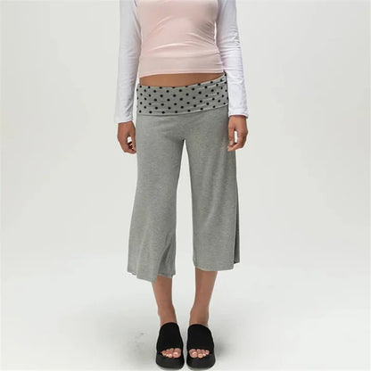 Women Gaucho Pants | Low Rise | Cropped | Wide Leg Capri Pants | Summer