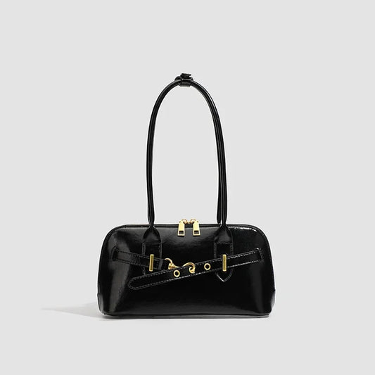 Women Retro Large Capacity Shoulder Bag | Underarm Bag | Minimalist Black