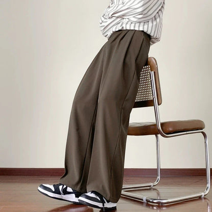 Men Plain Wide Leg Dress Pants | Business Casual Pants | Slim-Fit Trousers