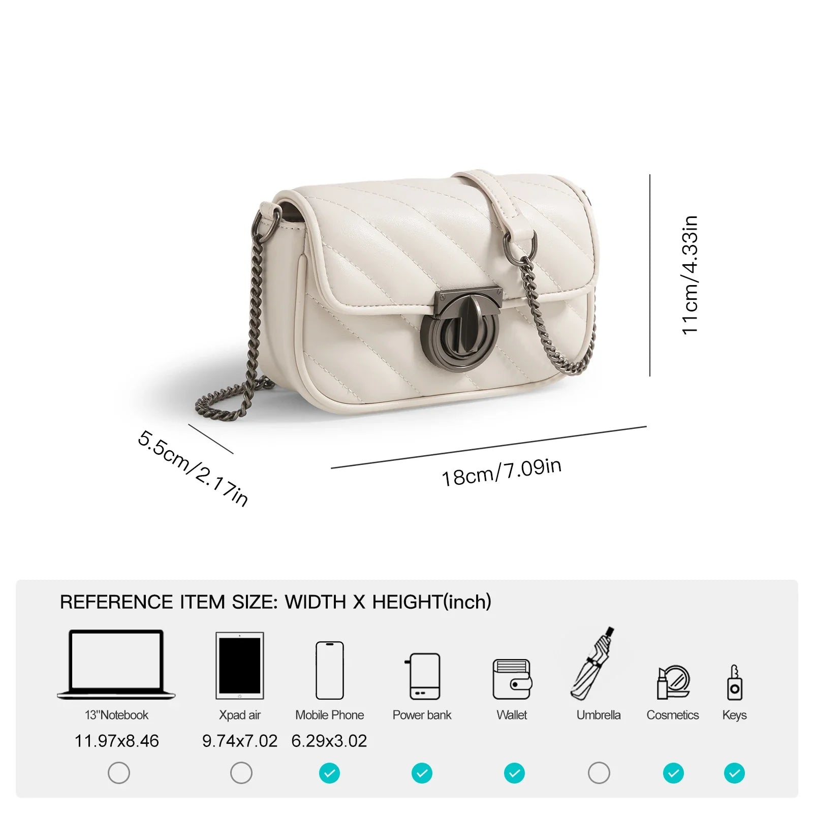 Women Leather Mini Quilted Crossbody Bag