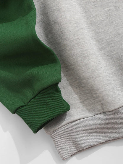 Unisex Vintage Quarter Button Polo Collar Sweatshirt | Raglan Sleeves