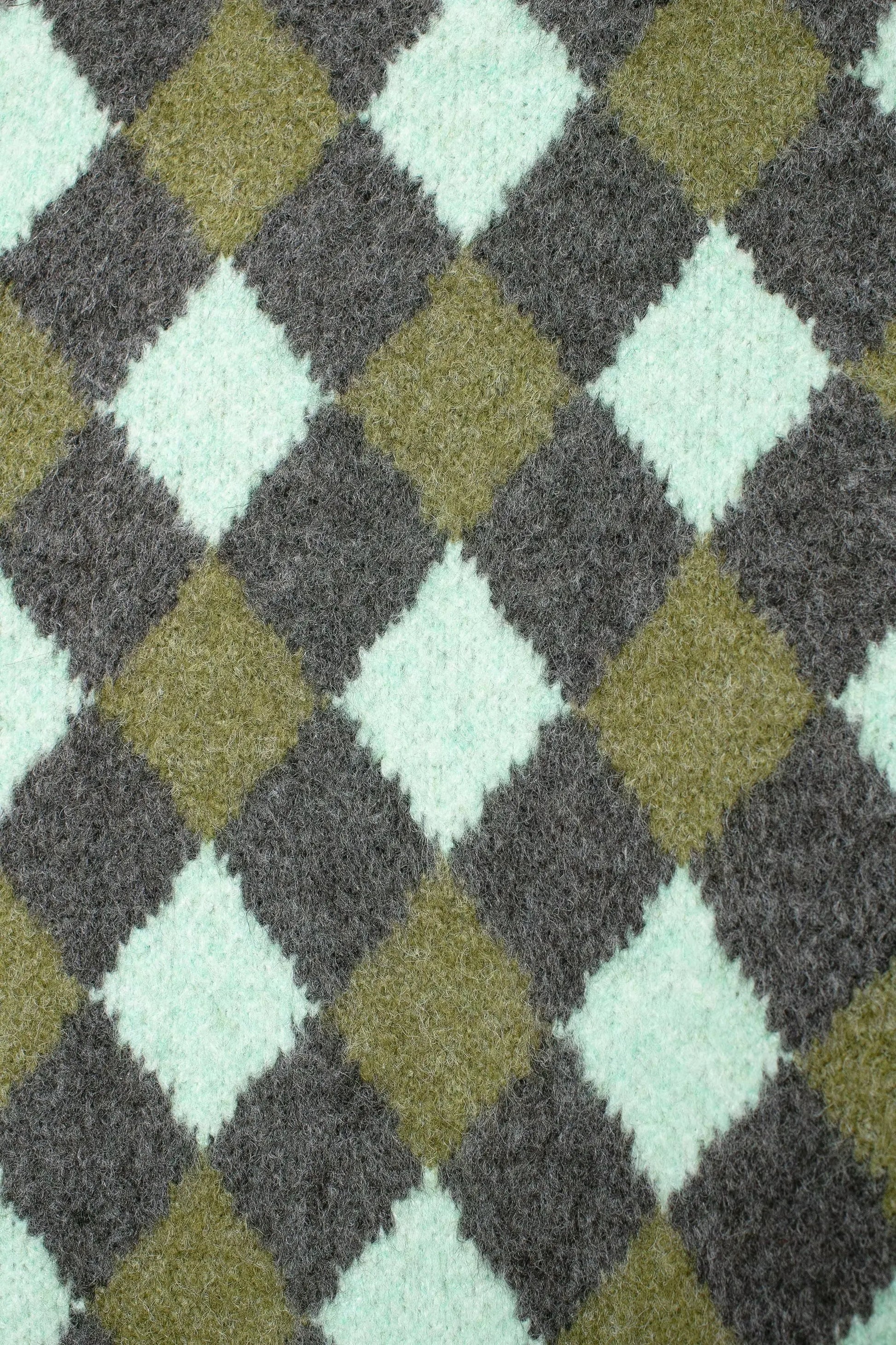Women Vintage Argyle Sweater | Long Sleeve | Pockets | Knitted Cardigan