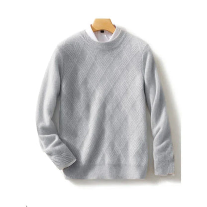 Men Knitted Wool Sweater | Winter Round Neck Pullover Gray