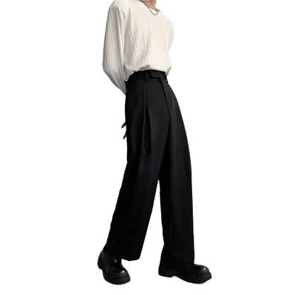 Unisex Black Suit Pants | Loose Oversized Wide Leg Dress Pants | Formal Trousers