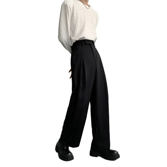 Unisex Black Suit Pants | Loose Oversized Wide Leg Dress Pants | Formal Trousers