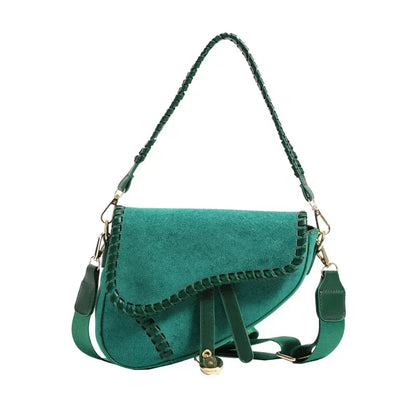 Women Leather Saddle Bag | Crossbody Designer Bag Green