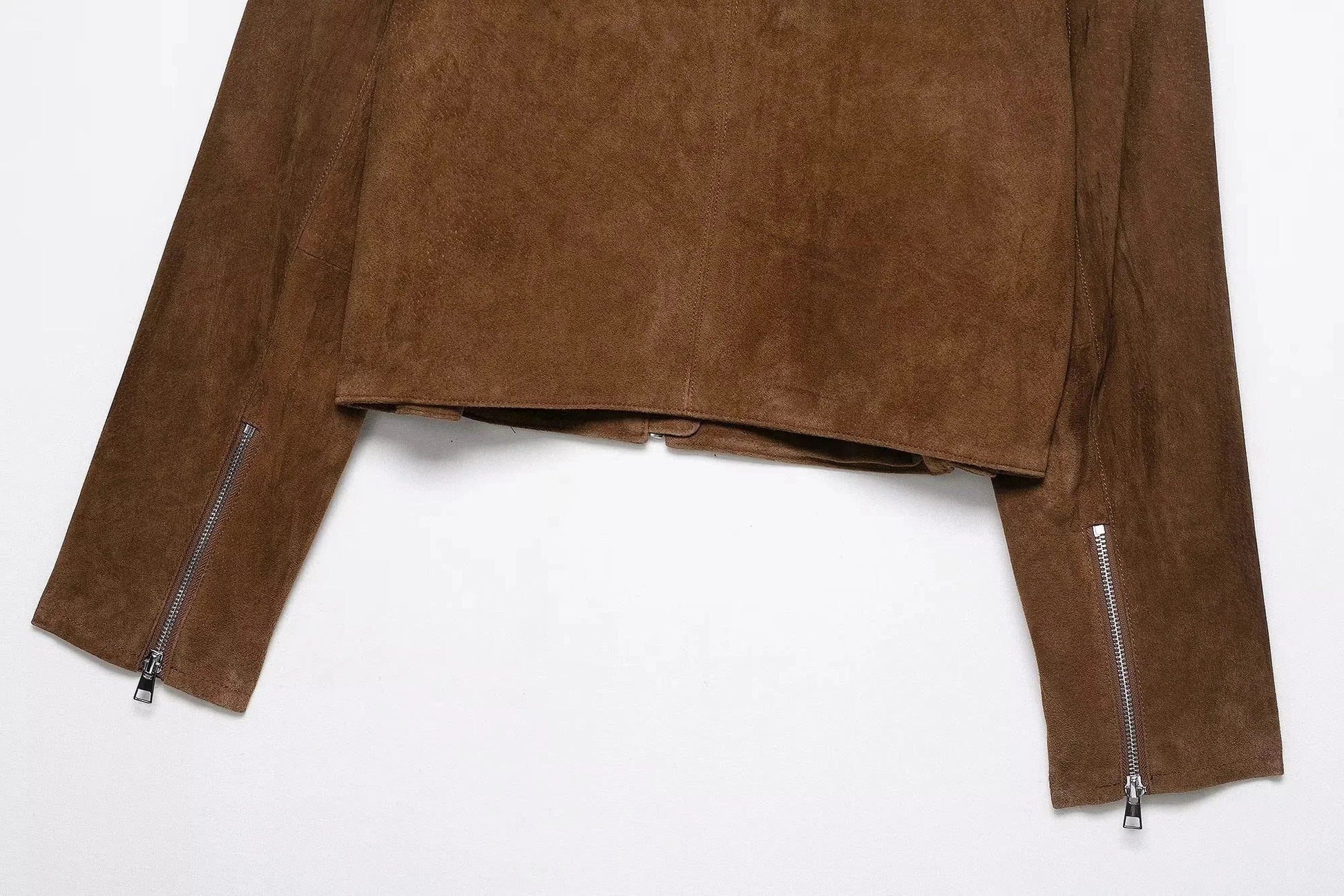 Women Short Suede Jacket | Long Sleeve | Fall | Casual Vintage Jacket