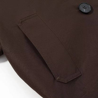 Women Cropped Trench Coat | Long Sleeve | Casual Classic