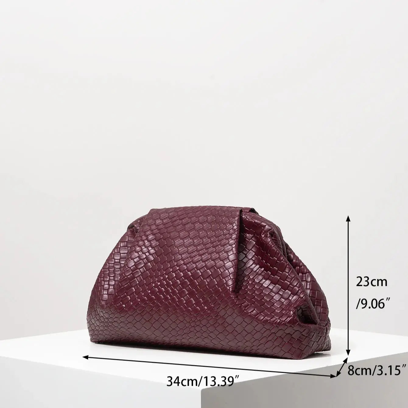 Women Vintage Leather Woven Pattern Clutch Bag | Large Capacity Purse
