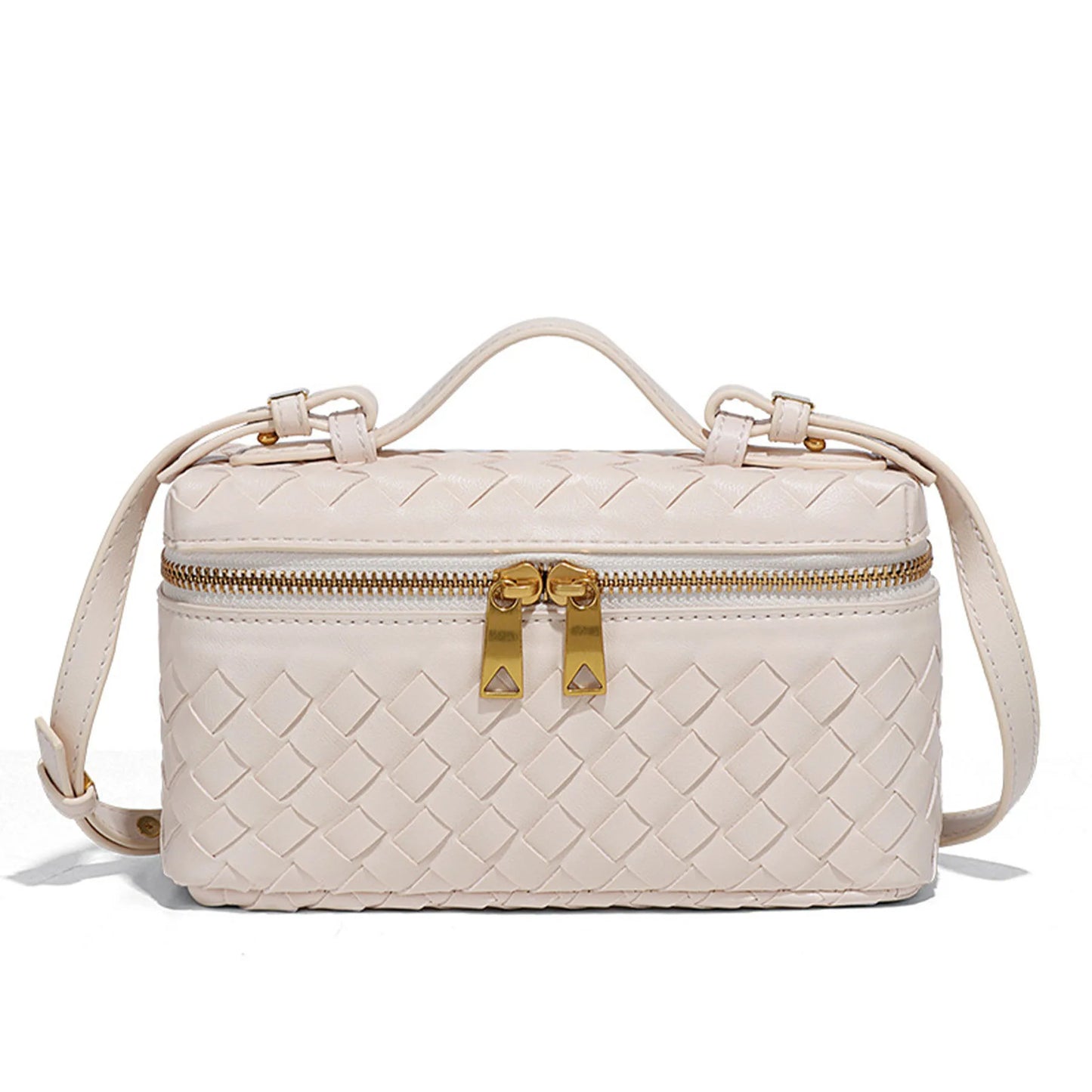 Women Woven Lunch Box Bag | Shoulder Bag | Crossbody Bag | Box bag White