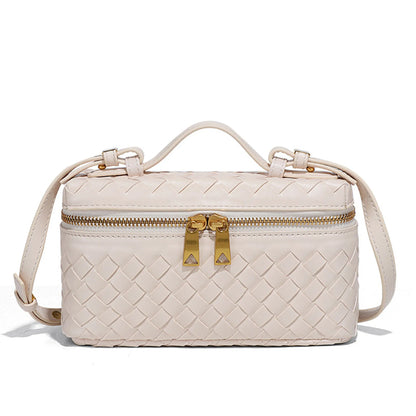 Women Woven Lunch Box Bag | Shoulder Bag | Crossbody Bag | Box bag White