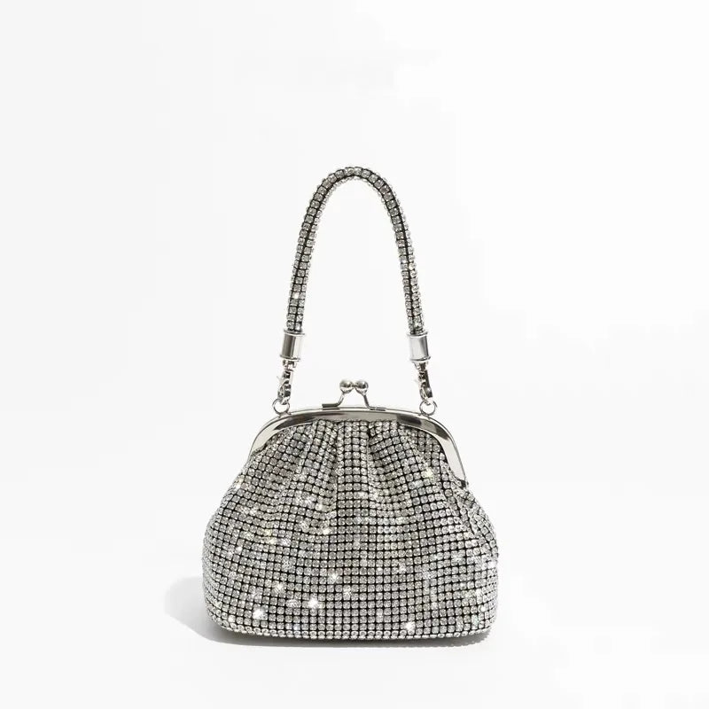 Women Rhinestones Clutch | Shiny Crystal Purse silver