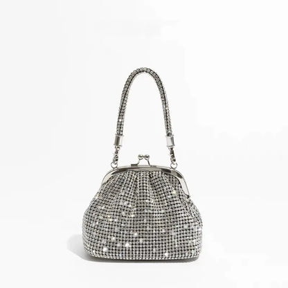 Women Rhinestones Clutch | Shiny Crystal Purse silver