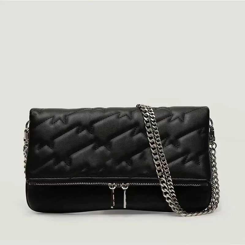 Women Crossbody Bag | Shoulder Bag | Envelope Bag | Wing Chain Bag | Leather Black 2