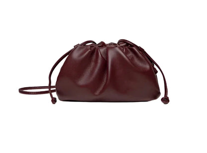 Women Leather Pouch | Shoulder Bag | Crossbody Bag small purplish red