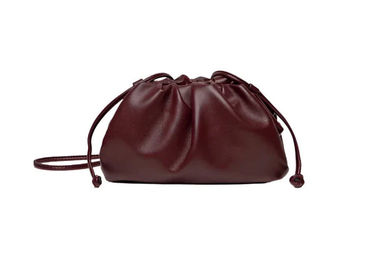Women Leather Pouch | Shoulder Bag | Crossbody Bag small purplish red
