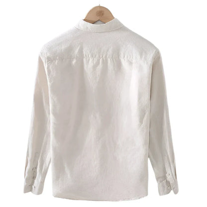 Men Long Sleeve Solid Shirt | Turn-down Collar Casual Button Down Shirt