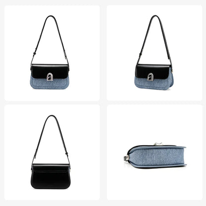 Women Retro Square Leather Bag | Crossbody Shoulder Bag