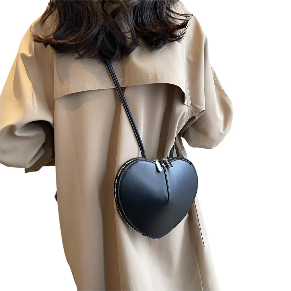 Women Heart Shaped Crossbody Bag | Sling Purse Black