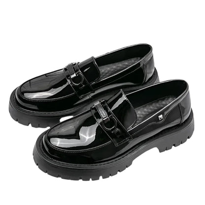 Men Platform Leather Shoes | Men Loafers | Thick Soled