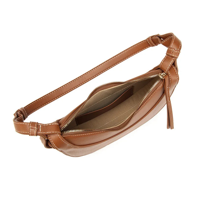 Women French Crescent Saddle Armpit Bag | Luxury Texture | Half Moon Crossbody Bag | Shoulder Bag