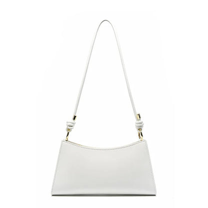 Women Baguette Leather Underarm Bag White
