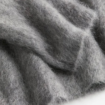 Women Casual Fuzzy Sweater | Pullover | Loose Knitted Sweater | Vintage Streetwear | Long Sleeve | Warm