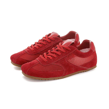 Women Mesh Sneakers | Summer German Training Shoes | Flat Shoes | German Army Trainers Red