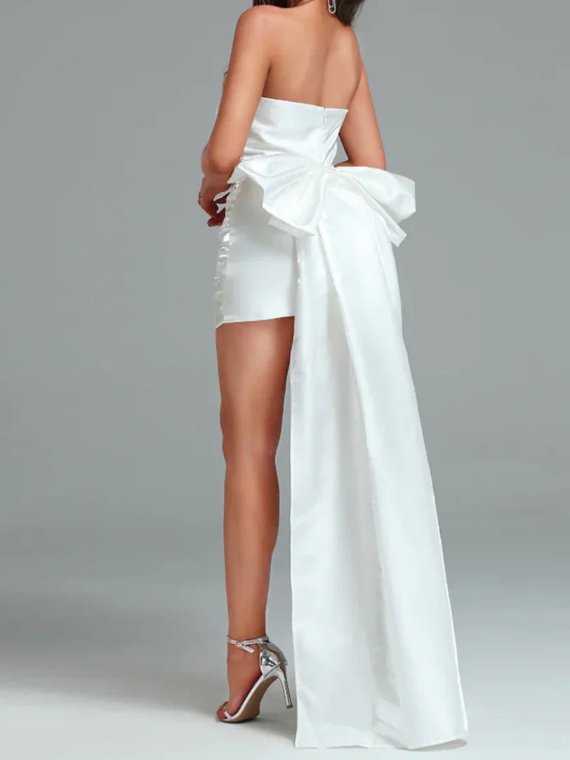 NEXT DAY DELIVERY OLENA Strapless Bowknot Draping Corset Dress