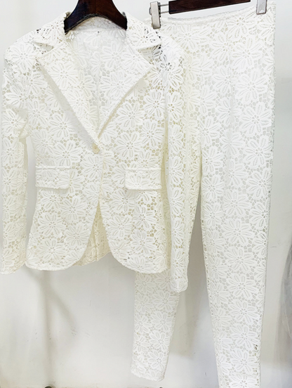 CAROLA Lace Bodycon Set WHITE