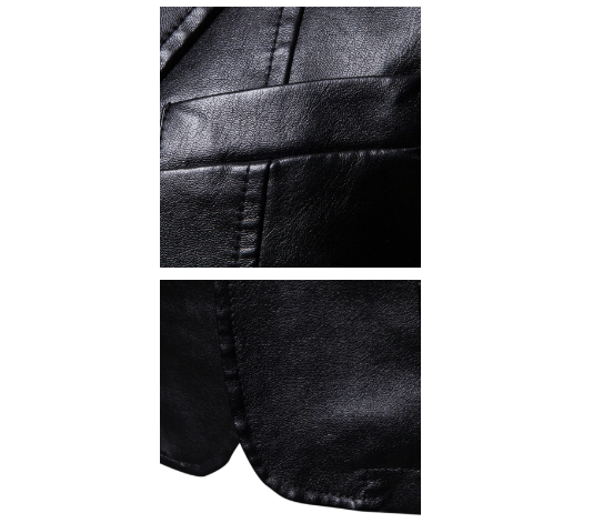 Men's Lapel Leather Dress Coat | Business Casual Blazer Jacket