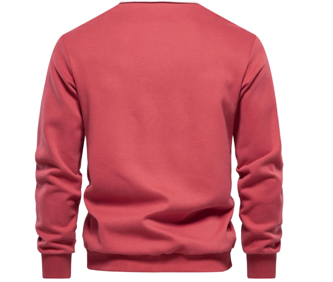 Cotton Polo Neck Sweatshirt for Men | Casual Collared Sweatshirt