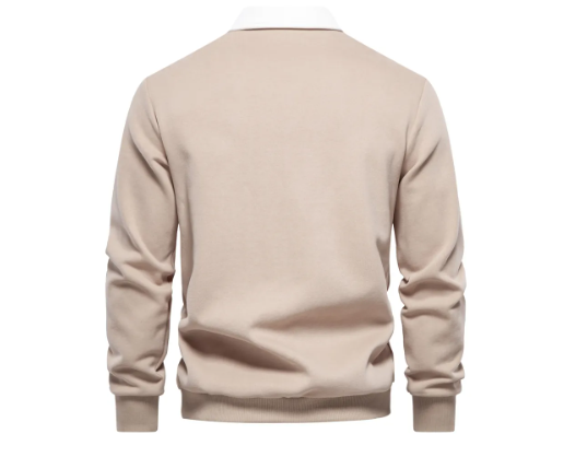 Cotton Polo Neck Sweatshirt for Men | Casual Collared Sweatshirt