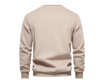 Cotton Polo Neck Sweatshirt for Men | Casual Collared Sweatshirt