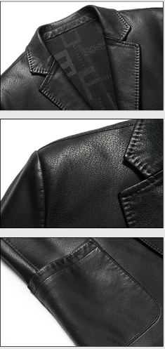 Sheep Leather Casual Suit Men's Jacket | Black Brown Leather Winter Jacket