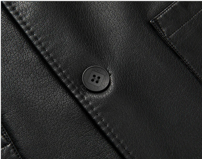 Sheep Leather Casual Suit Men's Jacket | Black Brown Leather Winter Jacket