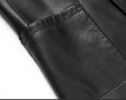 Sheep Leather Casual Suit Men's Jacket | Black Brown Leather Winter Jacket