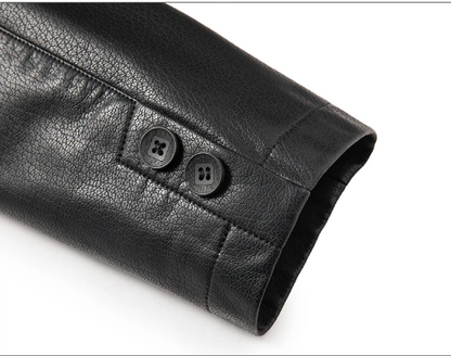 Sheep Leather Casual Suit Men's Jacket | Black Brown Leather Winter Jacket