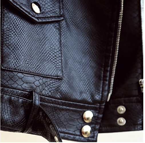 Women Biker Leather Jacket with Belt