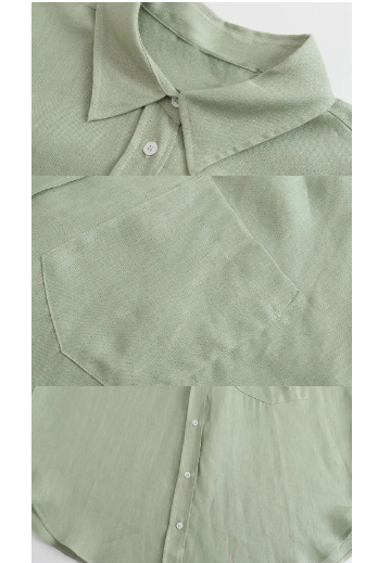 Women Vintage Oversized Linen Button Up Shirt | Chic Long Sleeves Blouse Top