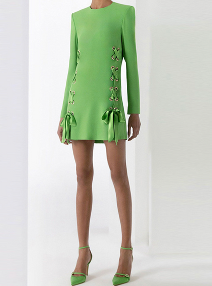 GARCIA Long Sleeve Classic Bodycon Dress GREEN