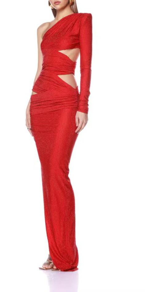 PIPA One Shoulder Cut Out Maxi Dress