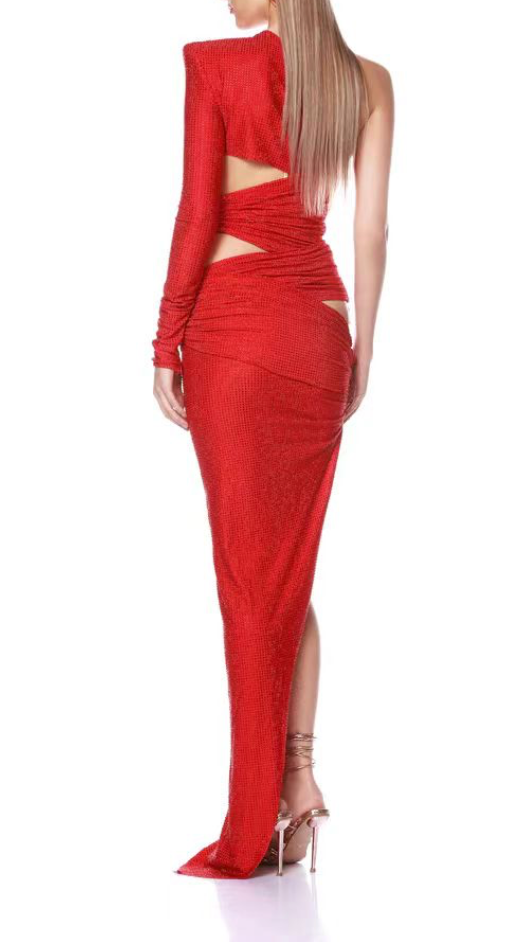 PIPA One Shoulder Cut Out Maxi Dress