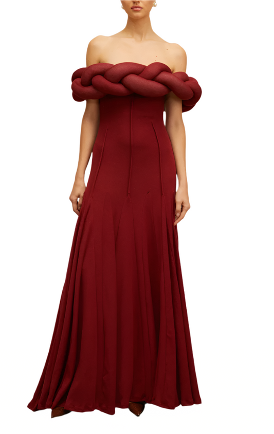 ALONIT Big Braid Knit Maxi Dress