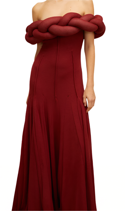 ALONIT Big Braid Knit Maxi Dress