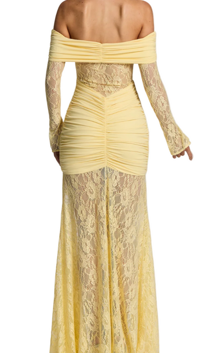 BIEL Lace Long Sleeve Maxi Bodycon Dress