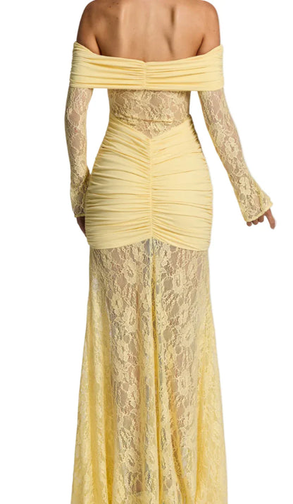 NEXT DAY DELIVERY BIEL Lace Long Sleeve Maxi Bodycon Dress