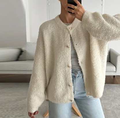 Women Burgundy Knitted Cardigan