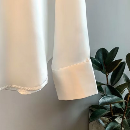 Women Satin Blouse | Long Sleeve Button-Down | Casual Office Silk Shirt