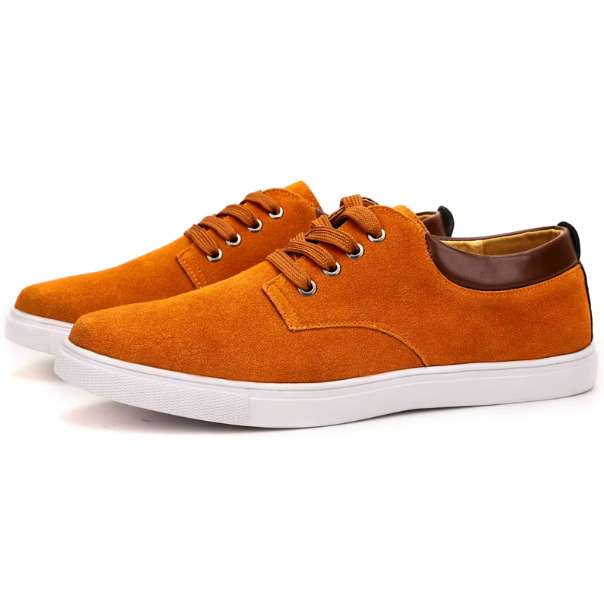 Men Genuine Leather Casual Shoes | European Style Orange